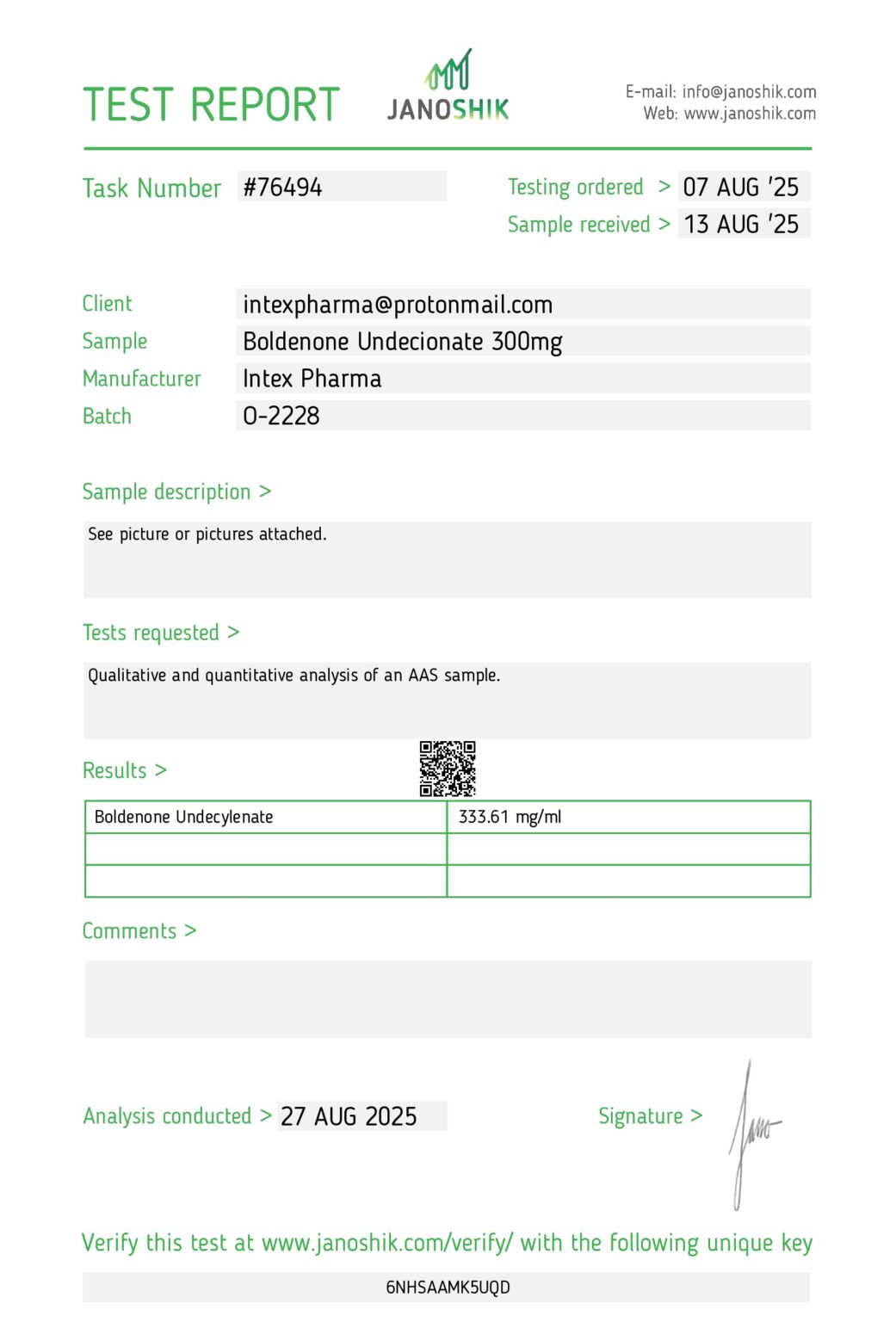 Intex Pharma EQ-300 (Boldenone Undecylenate)