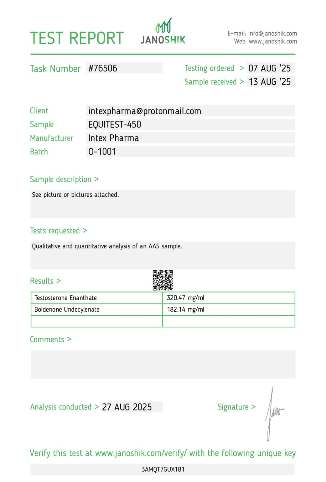 Intex Pharma Equitest 450