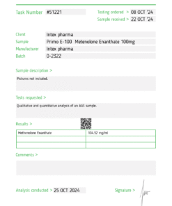 Intex Pharma Primo E-100 Methenolone Enanthate-10
