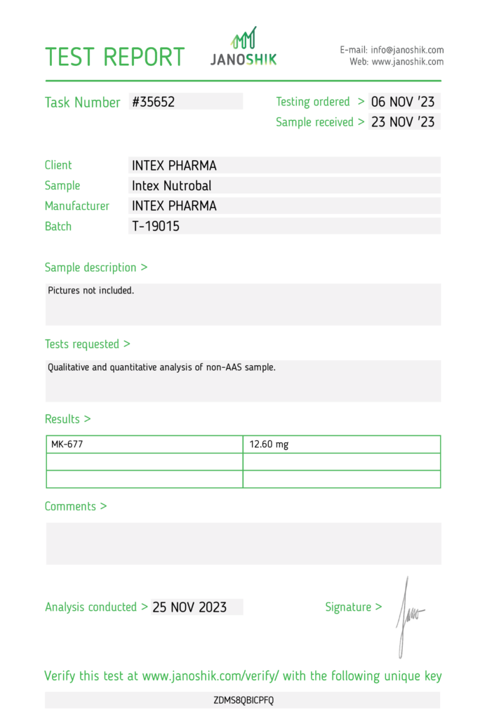 Intex Pharma MK677( Nutrobal ) 10mg