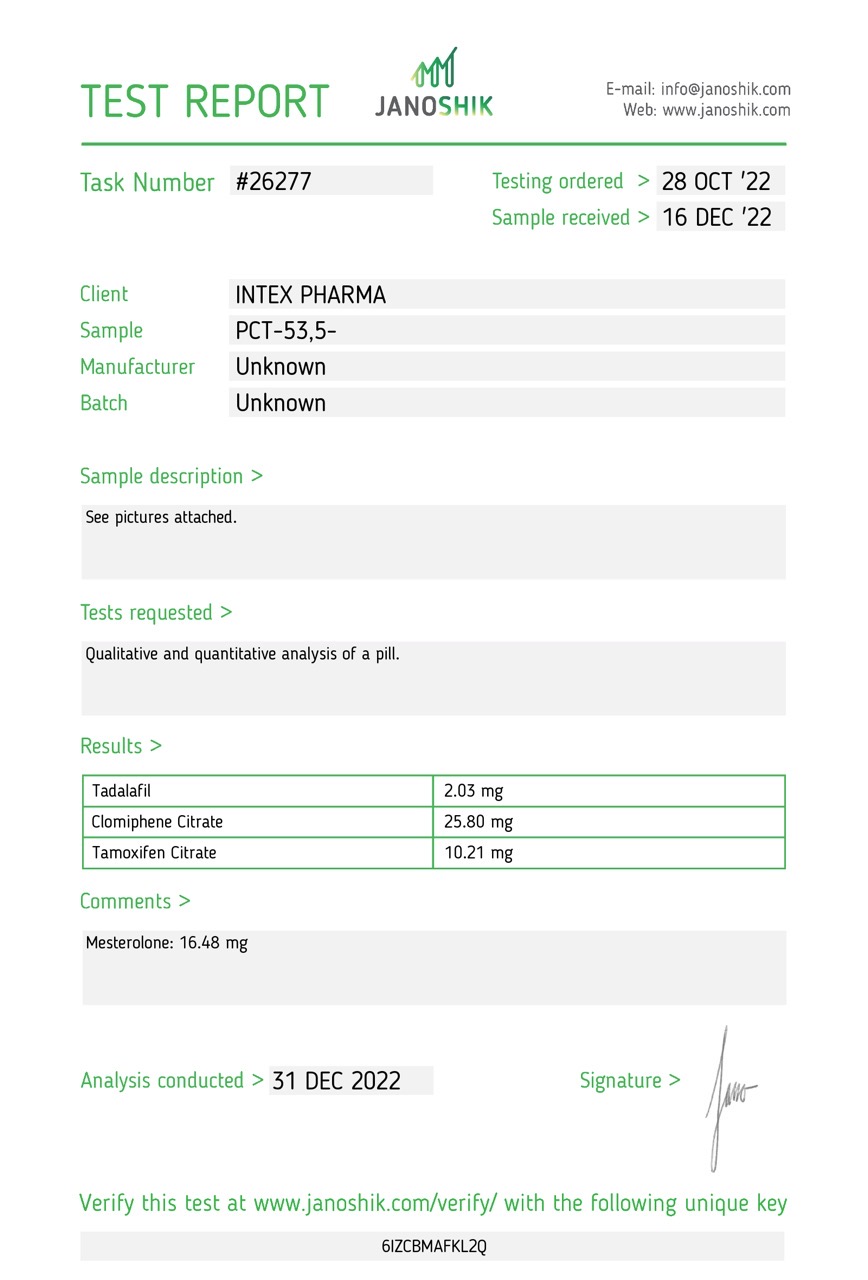 Intex Pharma PCT 100 tabs