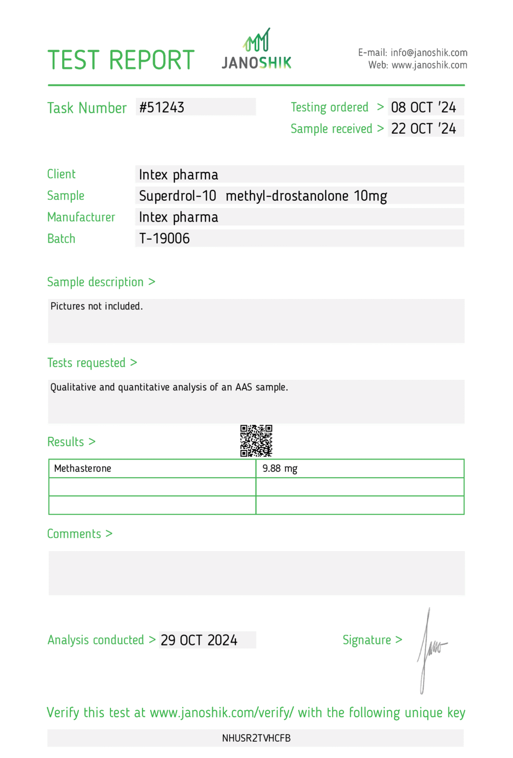 Intex Pharma Superdrol (Methyl Drostanolone) 10mg x 100 tabs